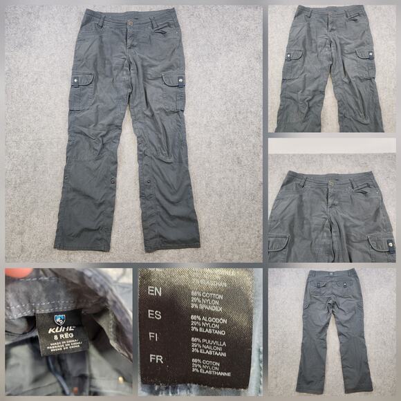 Kuhl Splash Roll-Up Pants Womens 8 Gray Cargo Hiking Outdoor Stretch Travel - Picture 1 of 16